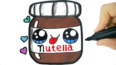 How To Draw A Cute Nutella Kawaii Como Desenhar Nutella Kawaii Como