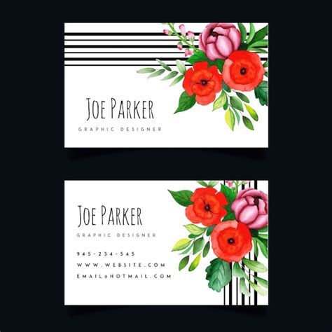Premium Vector Watercolor Floral Business Card
