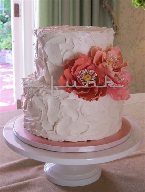 Coral Flowers Cake