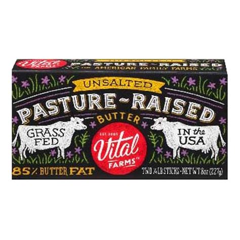 Vital Farms Pasture Raised Unsalted Butter 8 oz Stick | Meijer Grocery