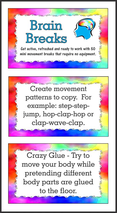 Brain Break Cards Your Therapy Source