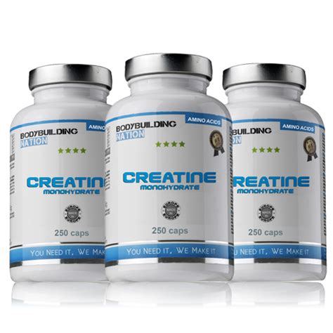Créatines Trio Creatine Monohydrate Bodybuilding Nation 3 Piluliers De
