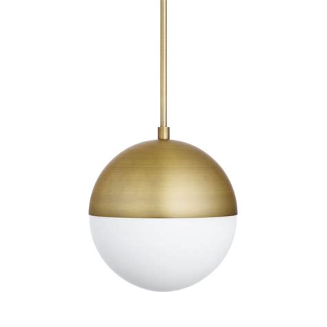 Make a statement with your lighting when you add this pendant light to your space. Lights.com | Ceiling | Pendant Lighting | Powell LED 10" Aged Brass Globe Pendant