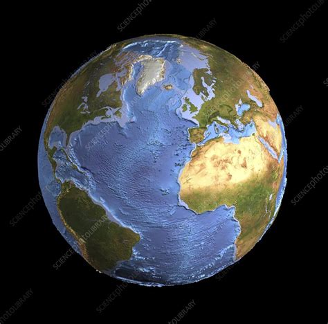 Atlantic Ocean Sea Floor Topography Stock Image C0163725