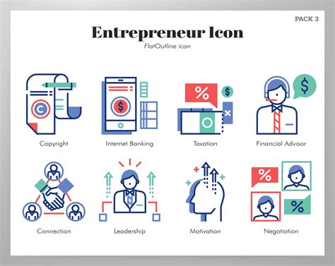 Entrepreneur Icons Flat Outline Pack 677686 Vector Art At Vecteezy