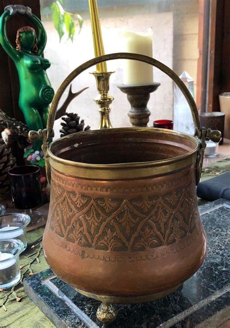 Vintage Copper Cauldron Copper And Brass Planter Witches Etsy Vintage