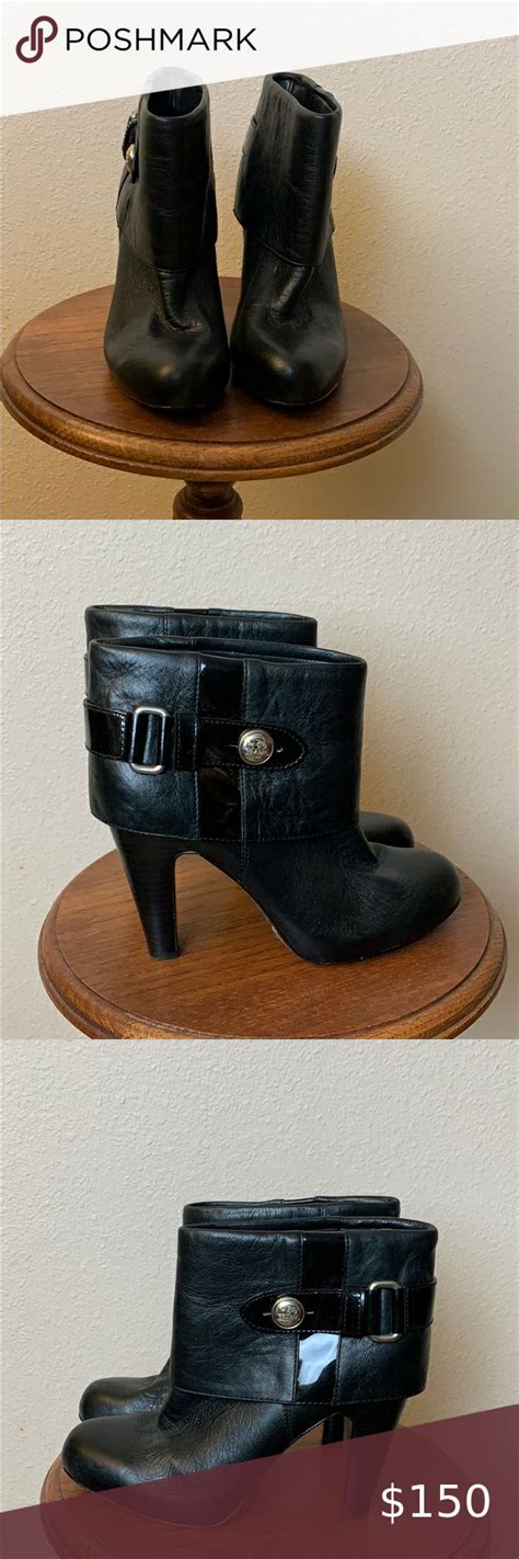 Coach Black Heeled Boots Size 7 in 2020 | Black heel boots, Boots, Heeled boots