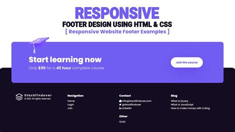 How To Design Responsive Footer With Html Css And Bootstrap Create Riset