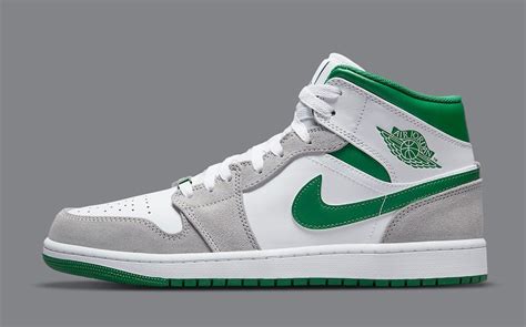 Air Jordan 1 Mid Appears In White Grey And Pine Green House Of Heat