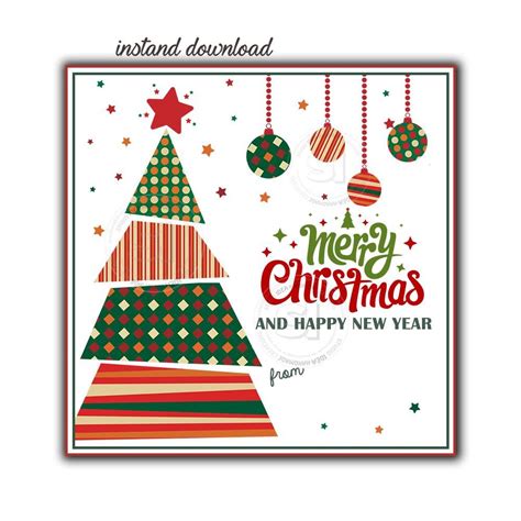 Instant Download Christmas Tree Wishes Printable 25 Tag Merry