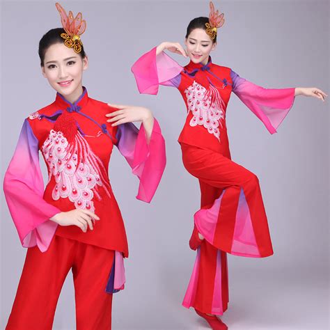 Women S Chinese Folk Dance Costumes Ancient Traditional Chinese Dresses Yangko Umbrella Square