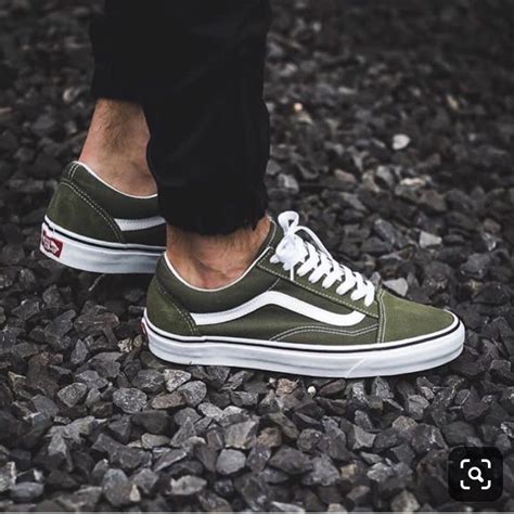 Olive Green Old Skool Vans Vans Shoes Outfit Green Shoes Outfit