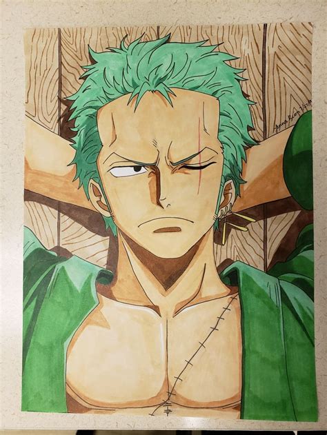 Fantastic Drawing Of Zoro Credit To Jrion117 On Reddit Anime
