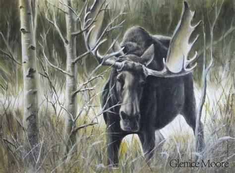 E Painting Pattern Bull Moose Acrylic Wildlife Painting By Artist