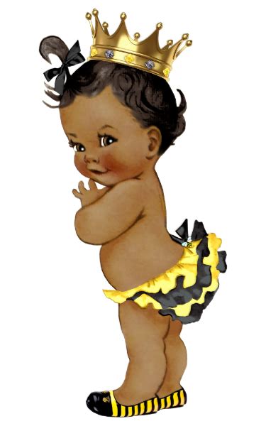 Queen Bee Princess Afro Puff African American Baby Girl Baby Shower