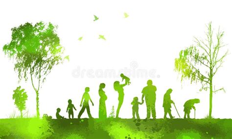 Silhouettes Of People Woman Life Cycle Abstraction Vector