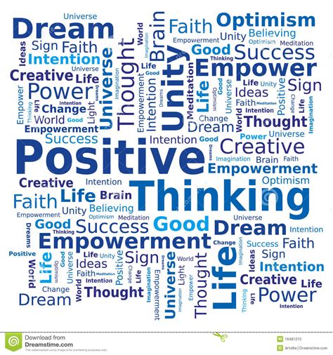 Wort-Wolke - Positives Denken Vektor Abbildung ...
