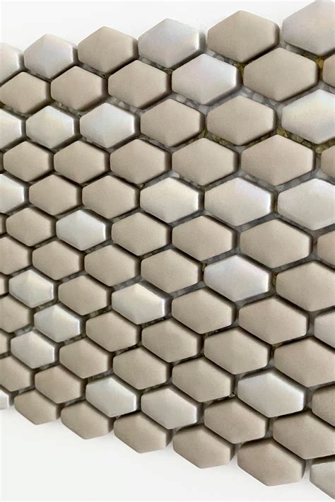 Mini Elongated Hexagon Recycled Glass Mosaic Vetro Per Mosaico Vetro