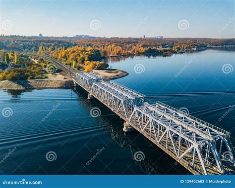 Aerial View Of Railway Bridge Over Voronezh River Stock Image Image