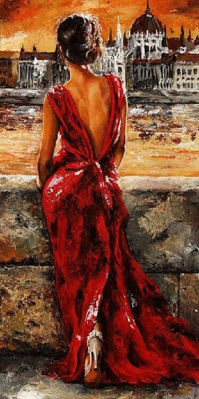 Lady In Red Dress Painting At Explore Collection
