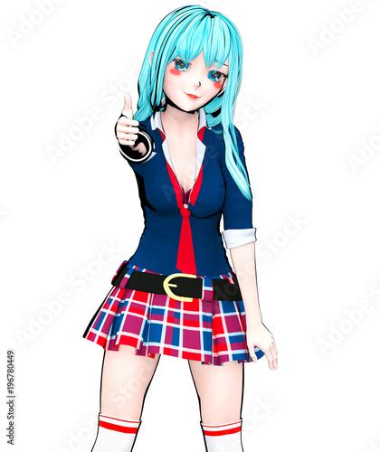 D Sexy Anime Doll Japanese Anime Schoolgirl Big Blue Eyes And Bright