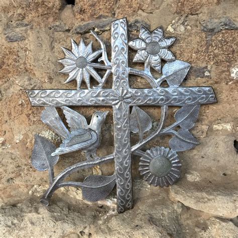 Large Metal Cross Wall Hanging Cross Eco Friendly T Etsy
