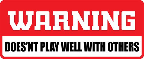 3 Warning Doesnt Play Well With Others Hard Hatbiker Helmet Sticker Bs 927