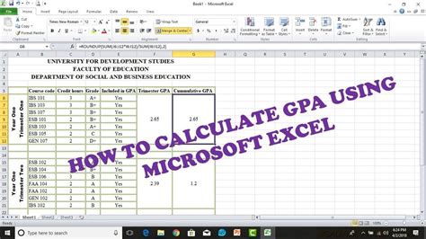 There are many different formulas used to calculate. HOW TO CALCULATE GPA USING MICROSOFT EXCEL - YouTube