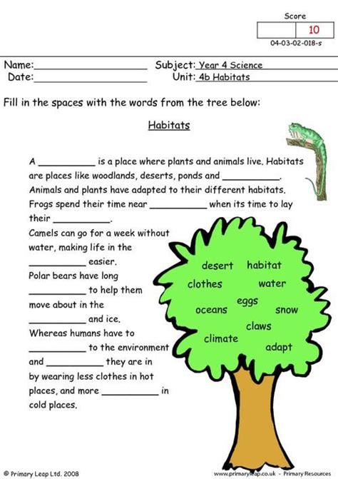 habitats worksheet science worksheets biology worksheet