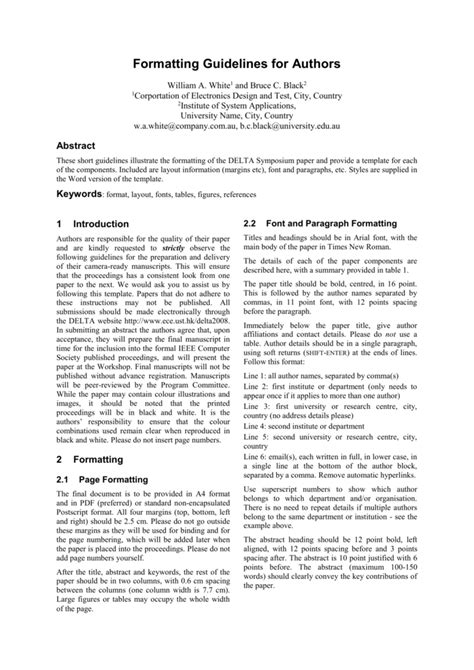 Ieee Format Word Template