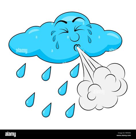 Blowing Cloud Cartoon Design Isolated On White Background Stock Vector