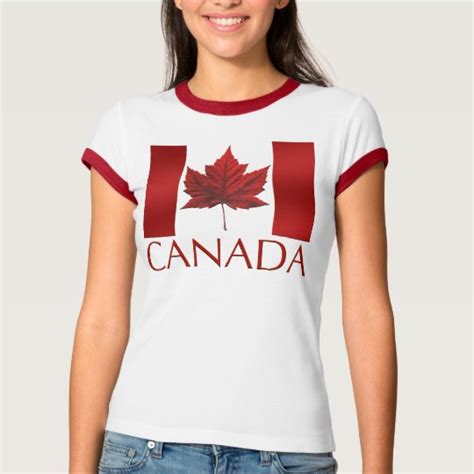 Women S Canada Flag T Shirt Souvenir T Shirt Tee