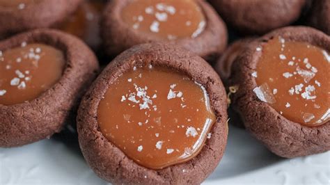 Chocolate Salted Caramel Thumbprint Cookies Recipe YouTube