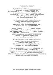 You simply must know the expression. Cat´s in the Cradle - song dictation - ESL worksheet by ...