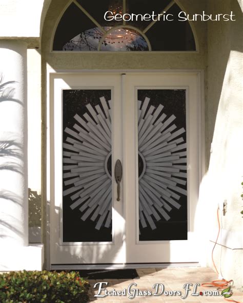 Geometric Etched Glass Etched Glass Doors Florida
