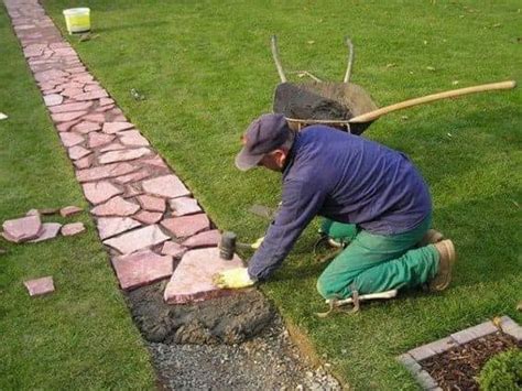 Place a carpenter's level on the. How to Lay Crazy Paving Path - The FAQs
