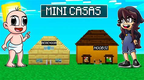 Bebe Noob Construye Una Mini Casa 🏡 Bebe Noobsi Mini Casas Minecraft