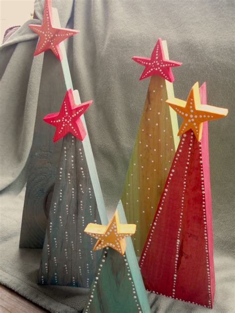 Primitive Rustic Wooden Christmas Tree With Star Reclaimed