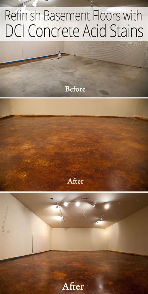 Take a clean mop, or a mop that is specifically dedicated for soapy water, and mop the floor completely. Acid Stain Basement Remodel - DirectColors.com | Concrete ...