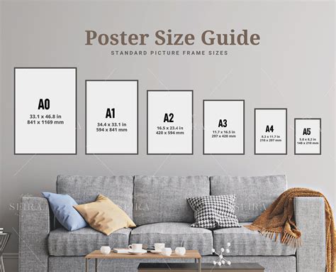 Wall Art Size Guide Standard Frame Size Guide Poster Sizes Etsy