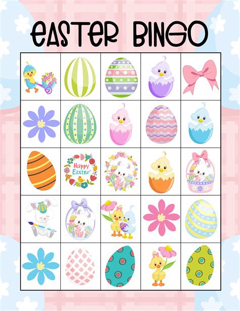 Fun And Colorful Free Printable Easter Bingo Cards