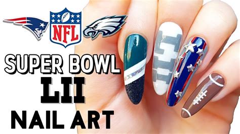 Diy Easy Super Bowl Nail Art Eagles Vs Patriots Youtube