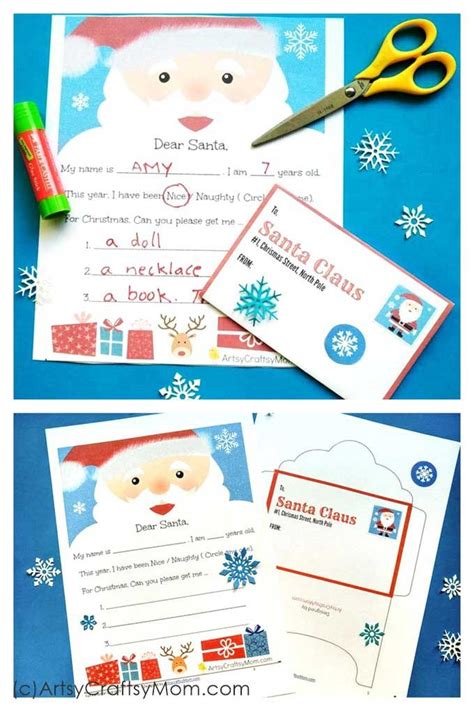 No fancy cutting machines for this one! FREE Printable Letter to santa and Envelope for Children ...