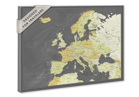 Buy Personalized European Pin Map Push Pin Europe Map On Canvas