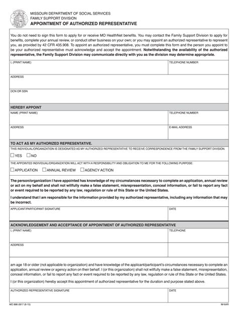 medicaid authorized representative form fill out and sign online dochub