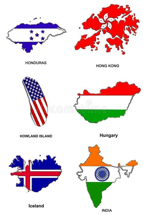 World Flag Map Stylized Sketches 14 Stock Illustration Illustration