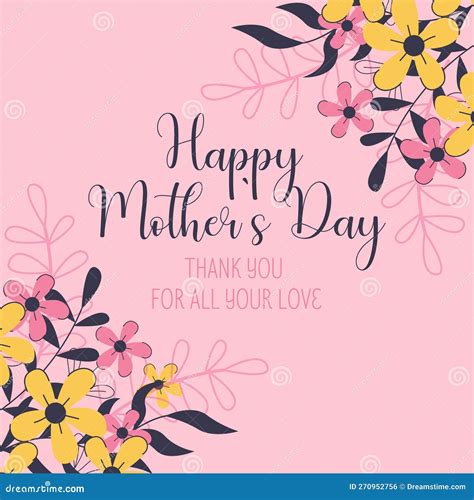 Happy Mothers Day Lettering Handmade Calligraphy Vector Illustration