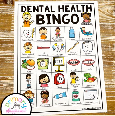 Dental Health Bingo Print And Play Game Primary Playground