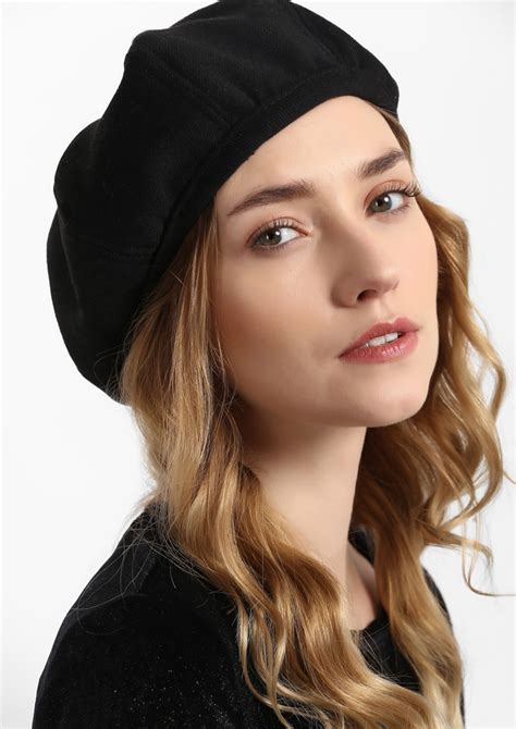 Buy Shades Of Black Beret Hat For Women Online In India