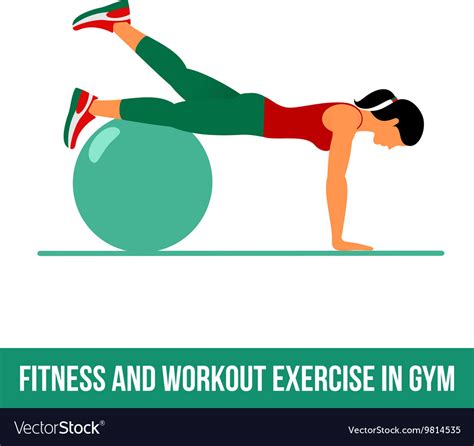 Aerobic Icons Ball Exercise Royalty Free Vector Image